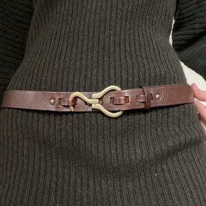 VTG Orvis Pelican Hook Horse Bit Wiley Leather Belt 4K5A USA Brown Size 34 Men